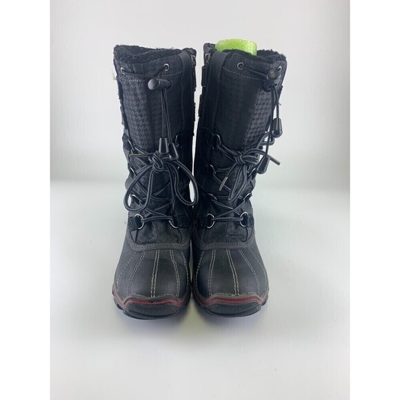 BOGO Pajar Mid Lace Up Snow Boot Black Suede Waterproof Zip Buckles Womens 6-6.5 - Picture 3 of 16